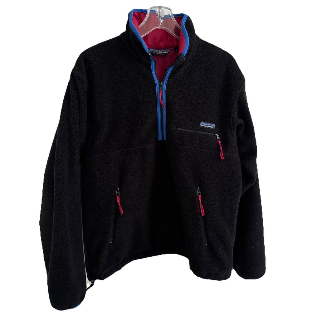 Vintage 90's PATAGONIA Glissade Fleece 1/4 Zip Pullover Jacket USA Size M Rare